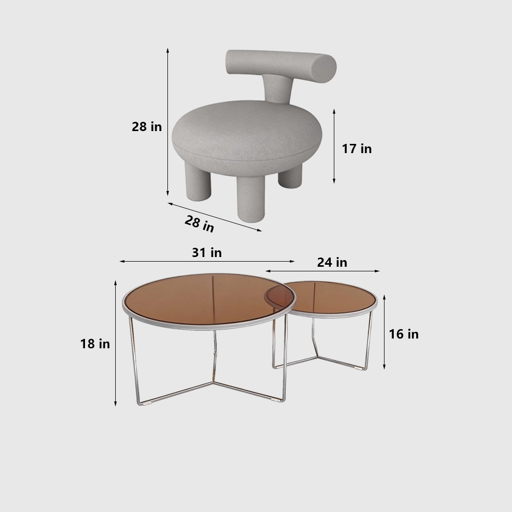 Nordic Patchwork Curved Two Seater Sofa Chair