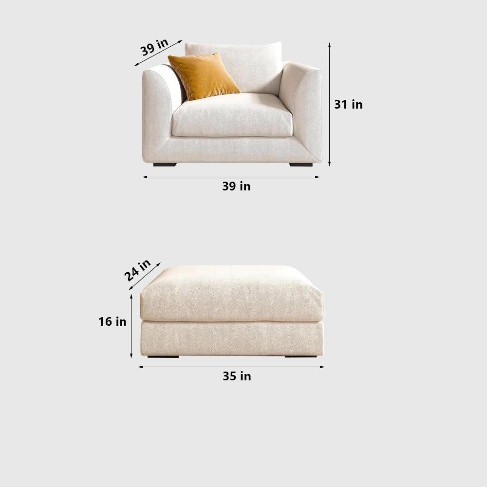 White Upholstered Performance Sofa - Maoters