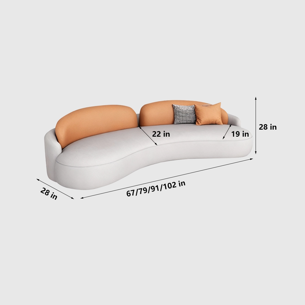 Nordic Patchwork Curved Two Seater Sofa Chair