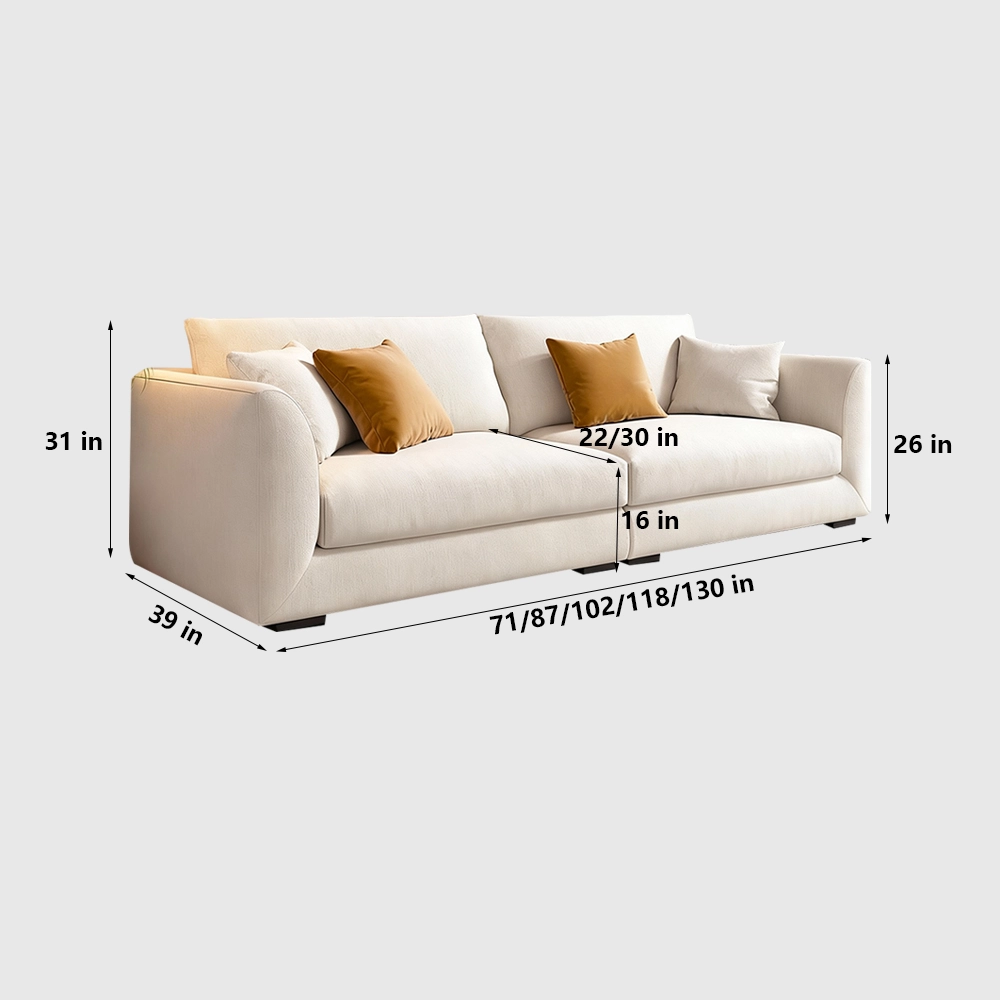 White Upholstered Performance Sofa - Maoters