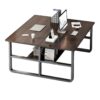 Simple Office Desk with Partition, Customizable Bracket - Maoters