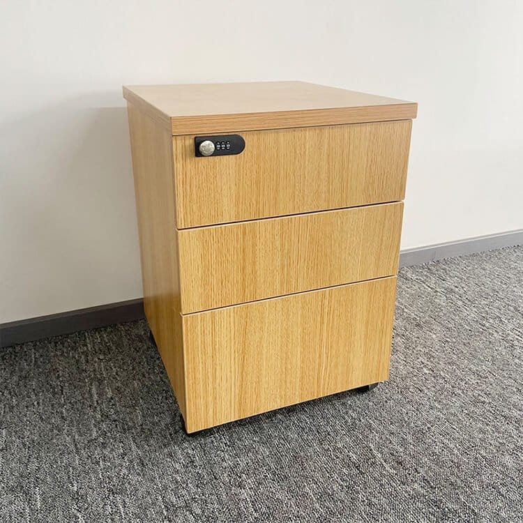 Solid Wood Freestanding Mobile White Storage Cabinet - Maoters