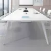 Modern Minimalist White Small Conference Table Set