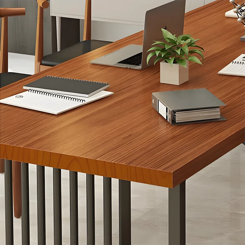 Nordic Modern Solid Wood Conference Table  Industrial Style Office Long Table
