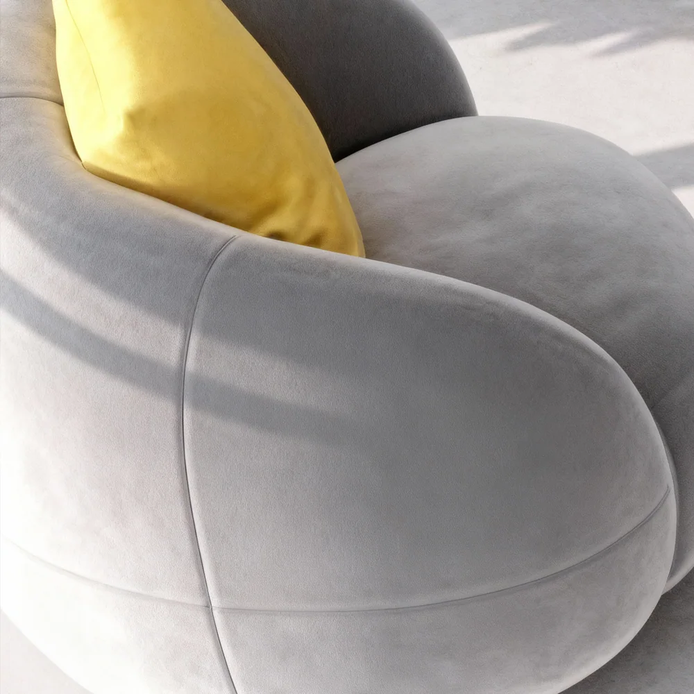 Elegant Gray Fabric Sofa for Office Lounge & Reception