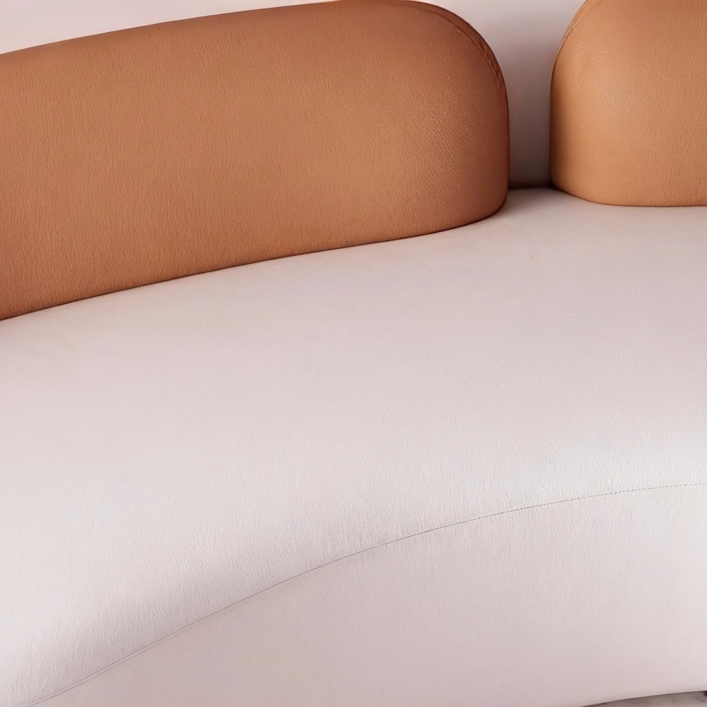 Nordic Patchwork Curved Two Seater Sofa Chair