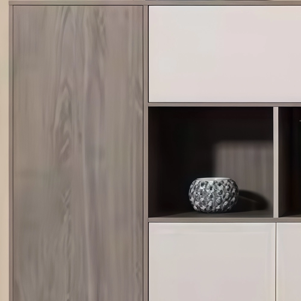 Elegant Wooden Panel Bookshelf & Office File Cabinet