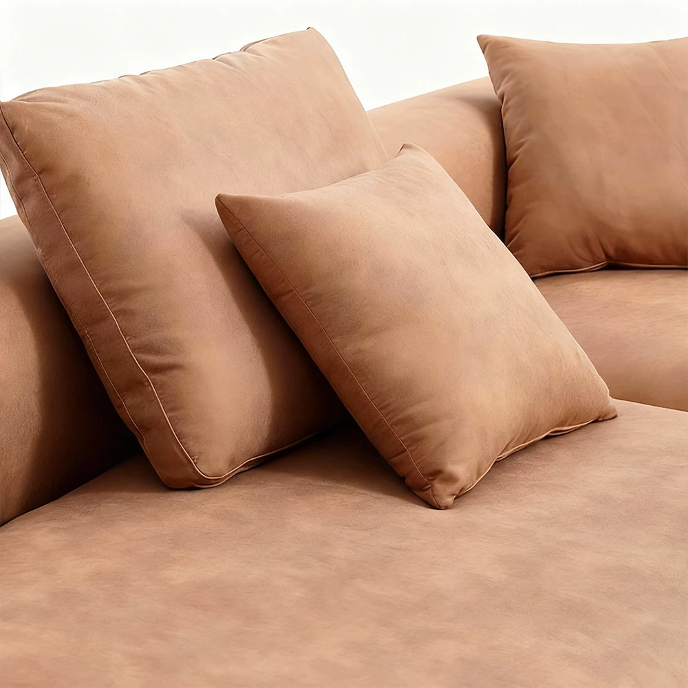 Minimalist Sectional Couch Brown Sofa