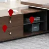 L Shaped Desk with Cabinet Storage - Maoters