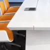 Large Rectangular White Lacquered Conference Table - Maoters Large Rectangular White Lacquered Conference Table - Maoters