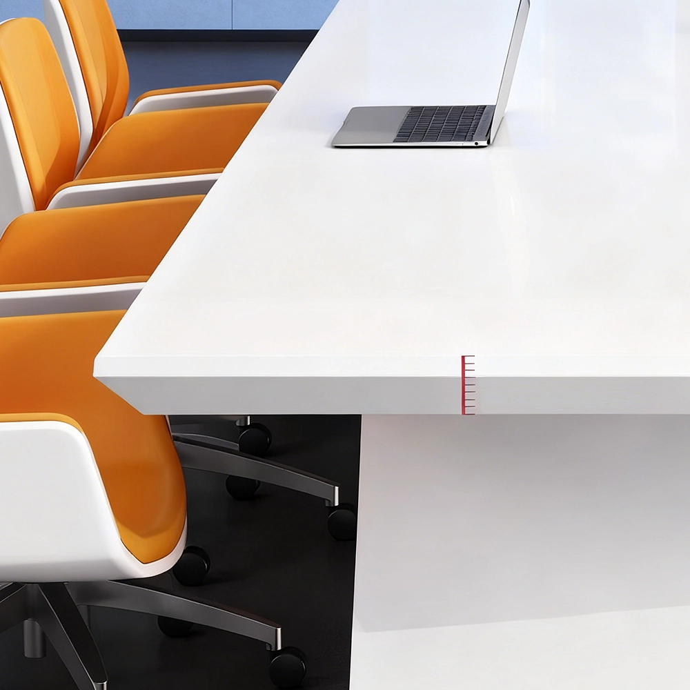 Large Rectangular White Lacquered Conference Table - Maoters Large Rectangular White Lacquered Conference Table - Maoters