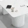 White Marble Boardroom Conference Table Long Meeting Desk