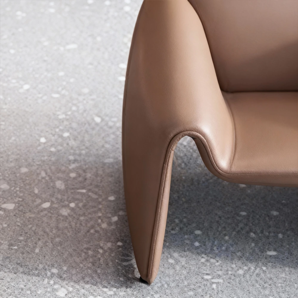 Coffee Leather Sofa - Maoters