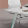 Modern Minimalist White Small Conference Table Set