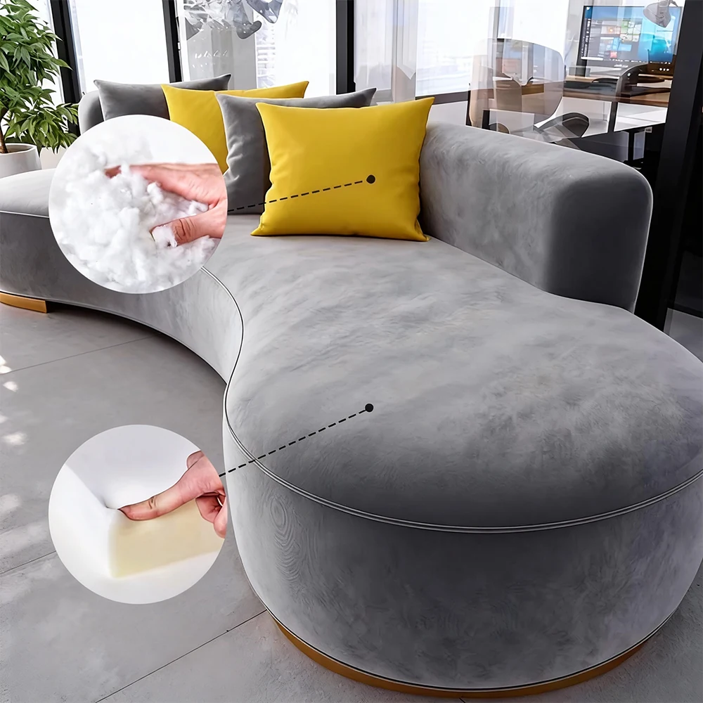 Elegant Gray Fabric Sofa for Office Lounge & Reception