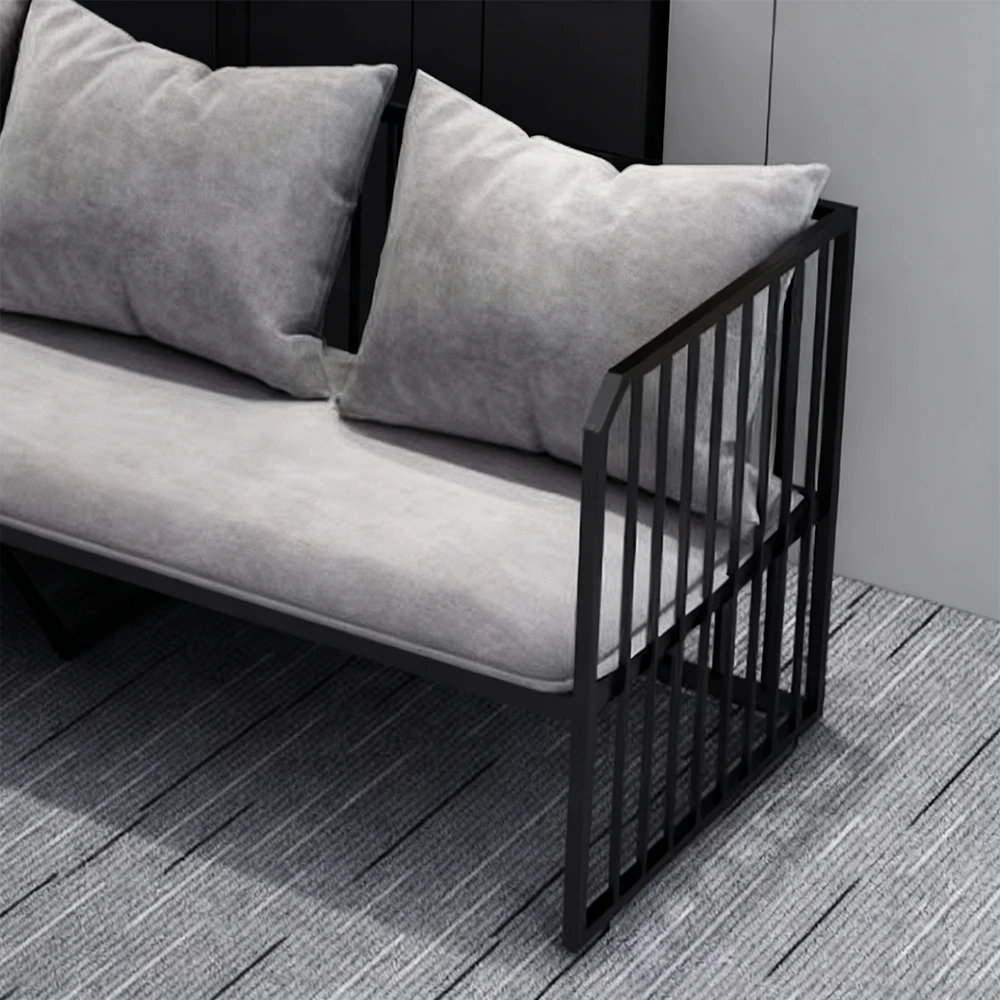 Leisure Industrial Iron Sofa - Gray