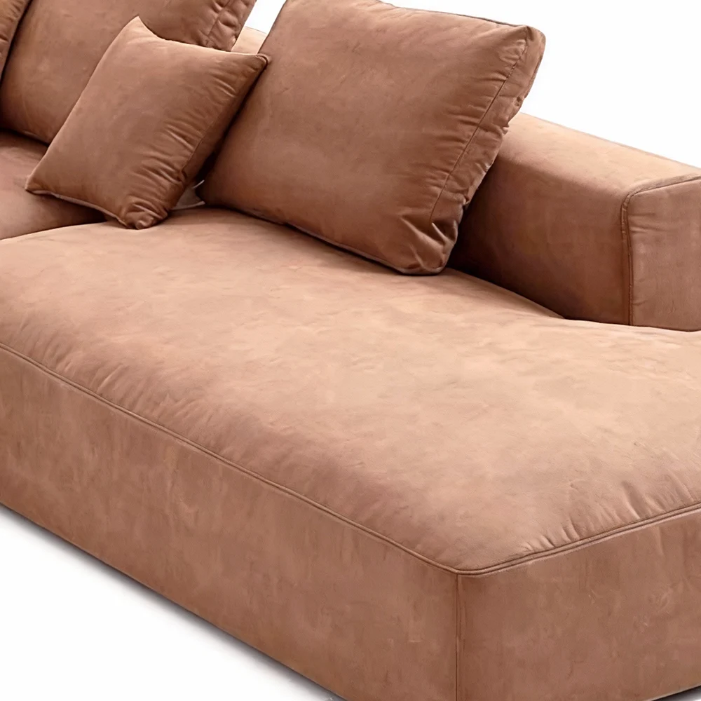 Minimalist Sectional Couch Brown Sofa