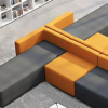 Creative Color Blocked Adjustable Corner Office Sofa