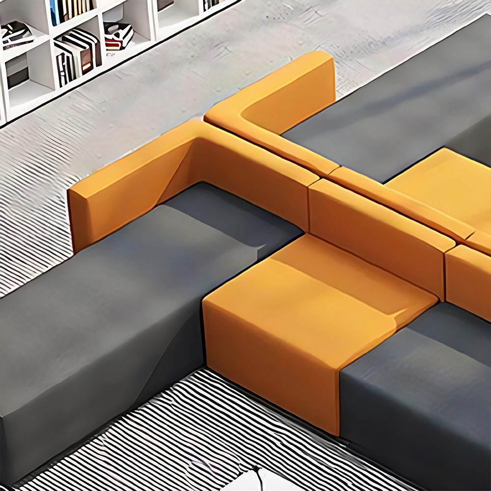 Creative Color Blocked Adjustable Corner Office Sofa