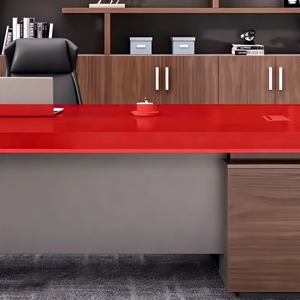 L Shaped Desk with Cabinet Storage - Maoters