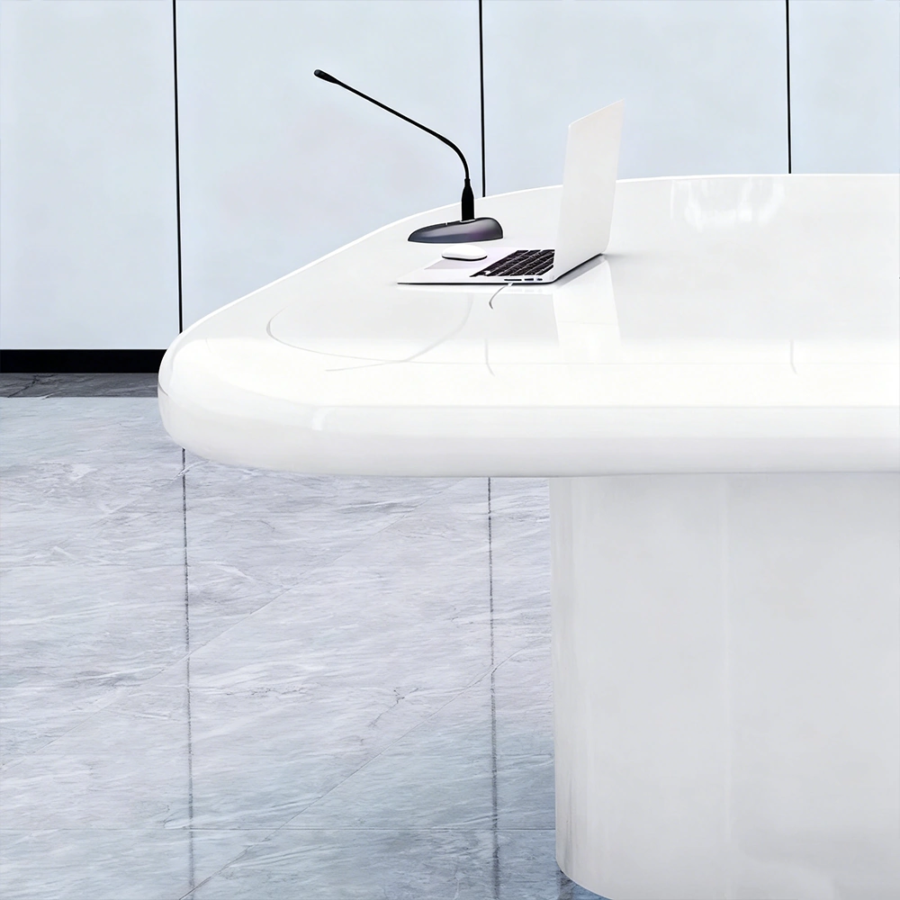 Innovative Large White Lacquered Conference Table Innovative Large White Lacquered Conference Table