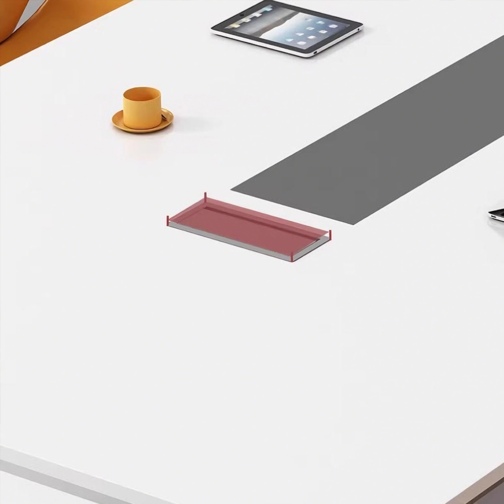 Large Rectangular White Lacquered Conference Table - Maoters Large Rectangular White Lacquered Conference Table - Maoters