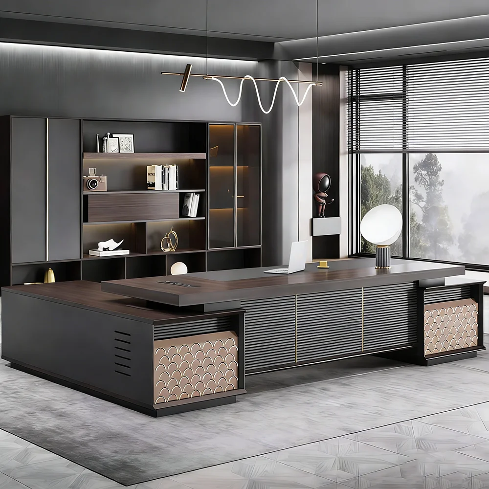 Modern Baking Lacquer Large Desk Chairman Furniture