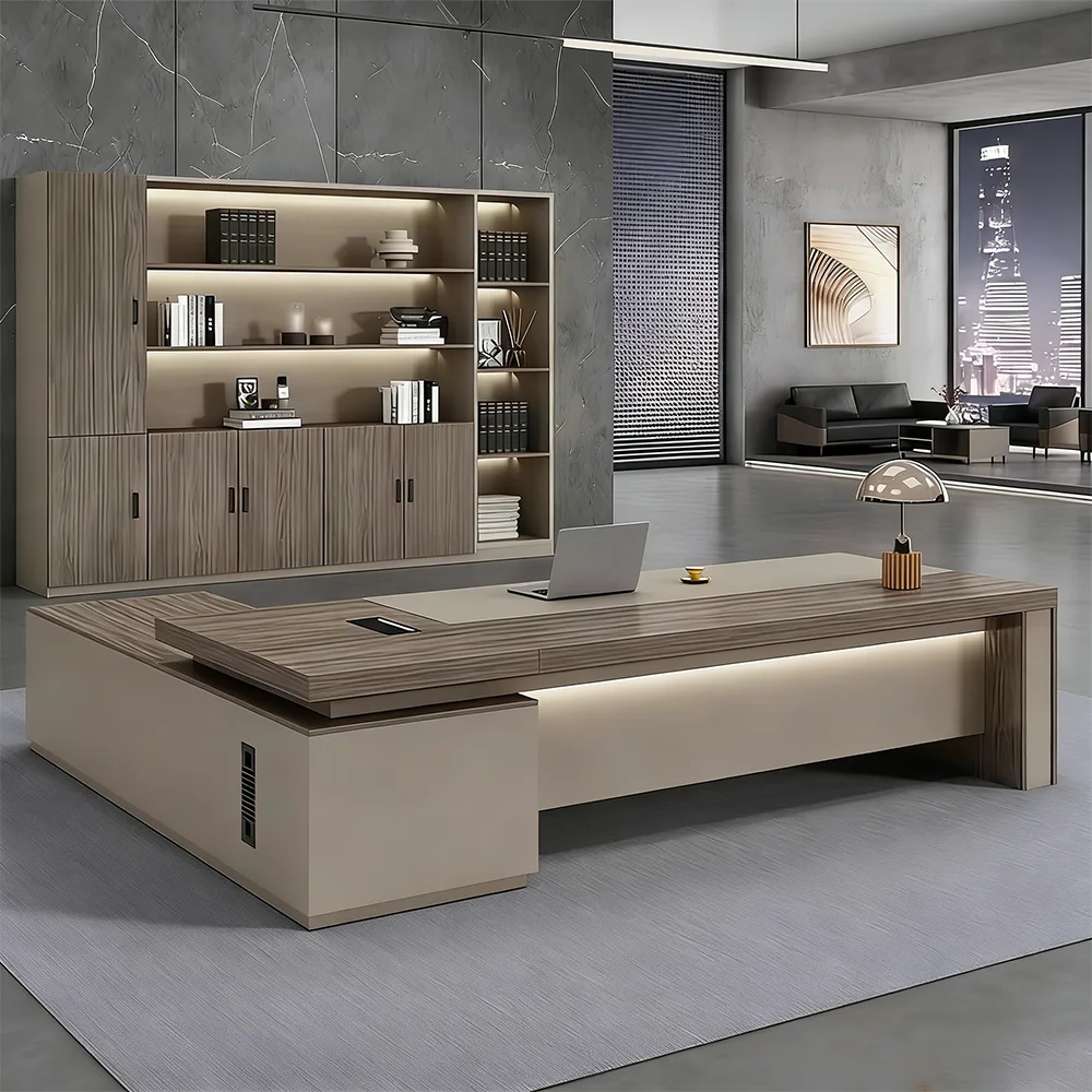 LED Executive Desks with Managerial Chair Sets for Office