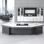 Modern Minimalist Curved Executive Desk