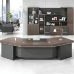 Modern Minimalist Curved Executive Desk