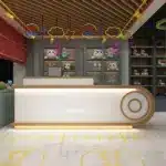 Modern Minimalist Curved Counter - Maoters