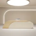 Stylish Curved Cashier Counter For Beauty Salons