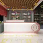 Modern Minimalist Curved Counter - Maoters