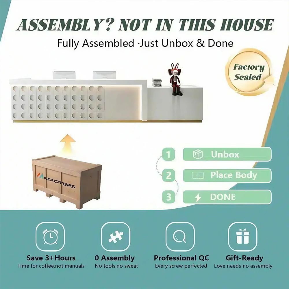 Company Lacquered Reception Desk Counter Company Lacquered Reception Desk Counter