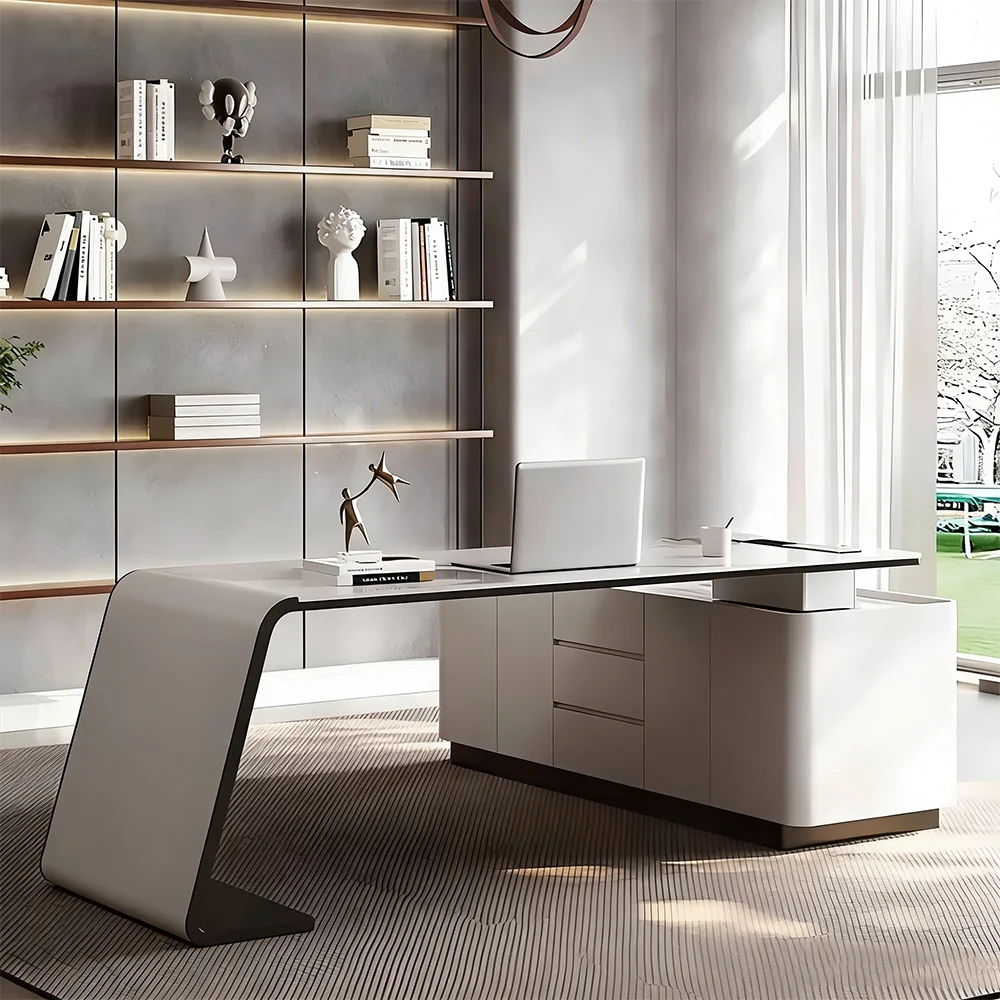 Modern Corner Executive Desk - Italian Rock Board