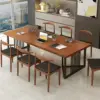 Nordic Modern Solid Wood Conference Table  Industrial Style Office Long Table