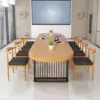 Modern Oval Solid Wood Conference Table - Stylish & Durable