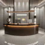 Reception Desk With Solid Wood Grain - Maoters