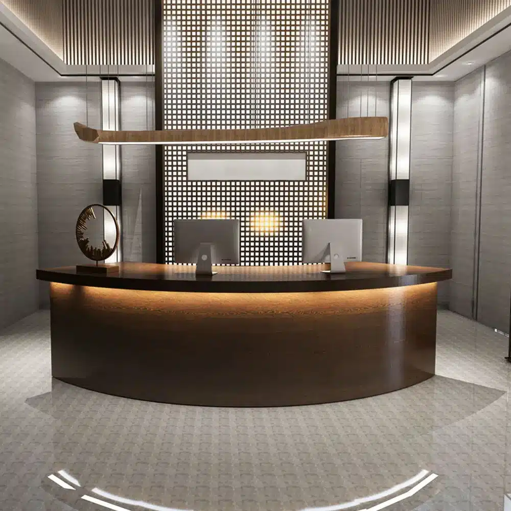 Reception Desk with Solid Wood Grain - Maoters