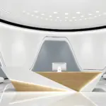 Stylish Reception Desk With Register Counter Storage