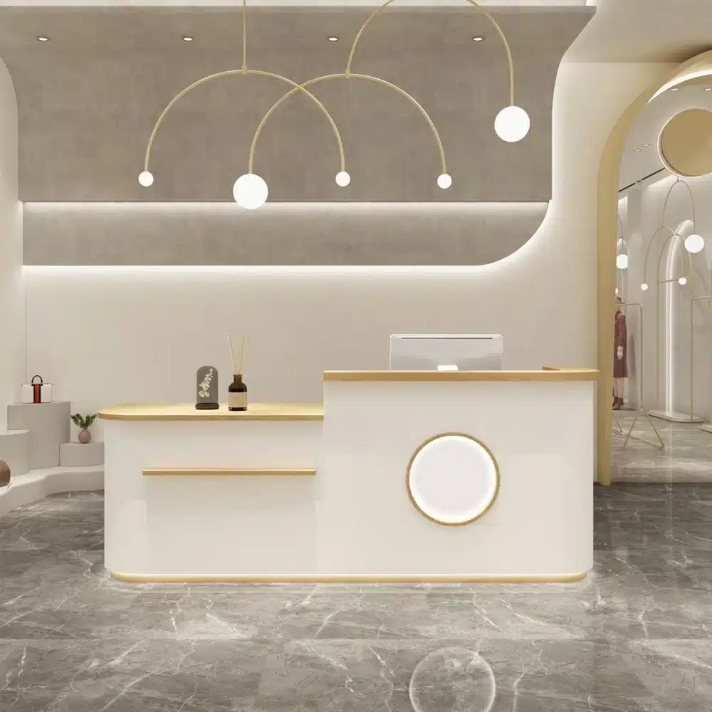 Curved Shop Checkout Reception Desk Curved Shop Checkout Reception Desk