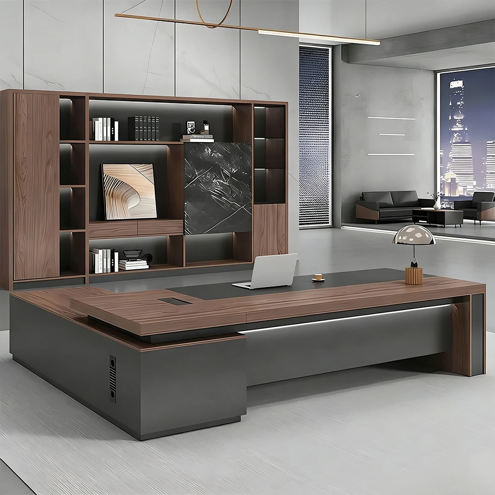 Desk with LED Strip Lighting for Executives