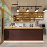 Simple Milk Tea Coffee Bar Baking Counter