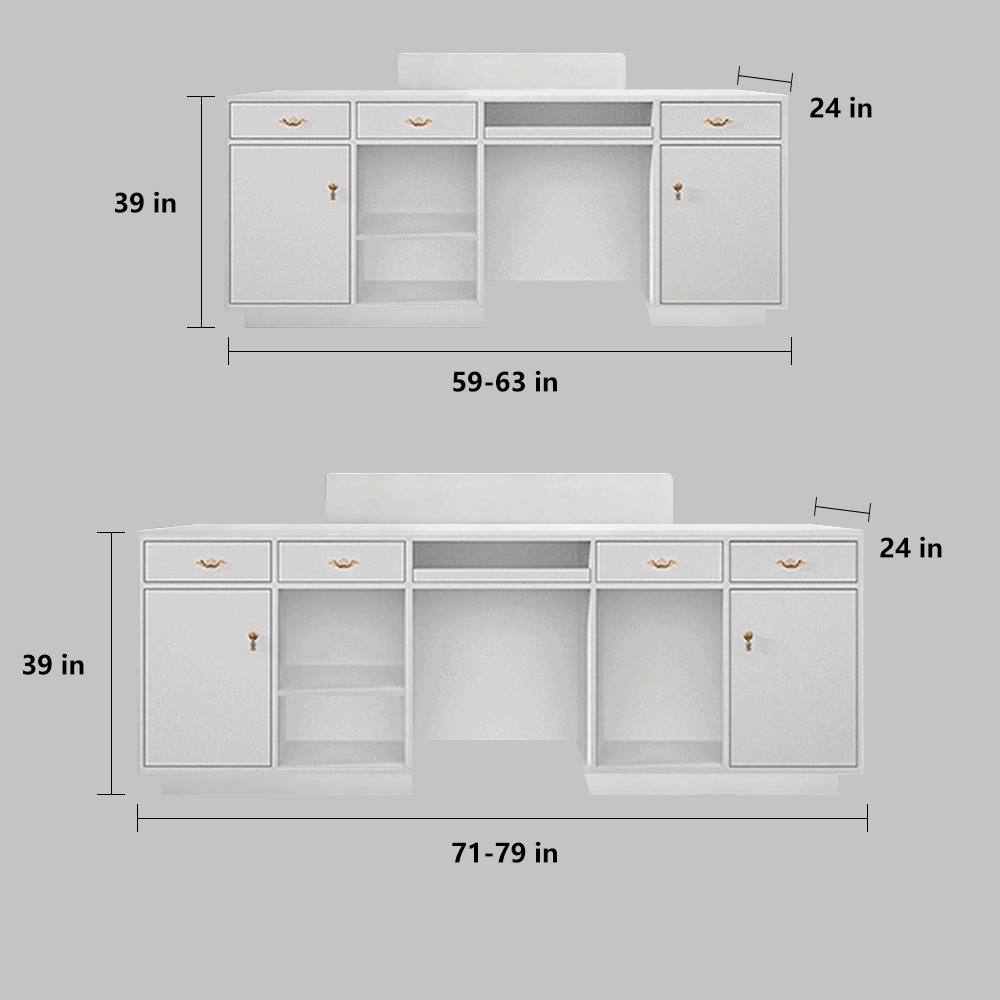Modern Stainless Steel Front Desk – Sleek & Sturdy Modern Stainless Steel Front Desk - Sleek & Sturdy