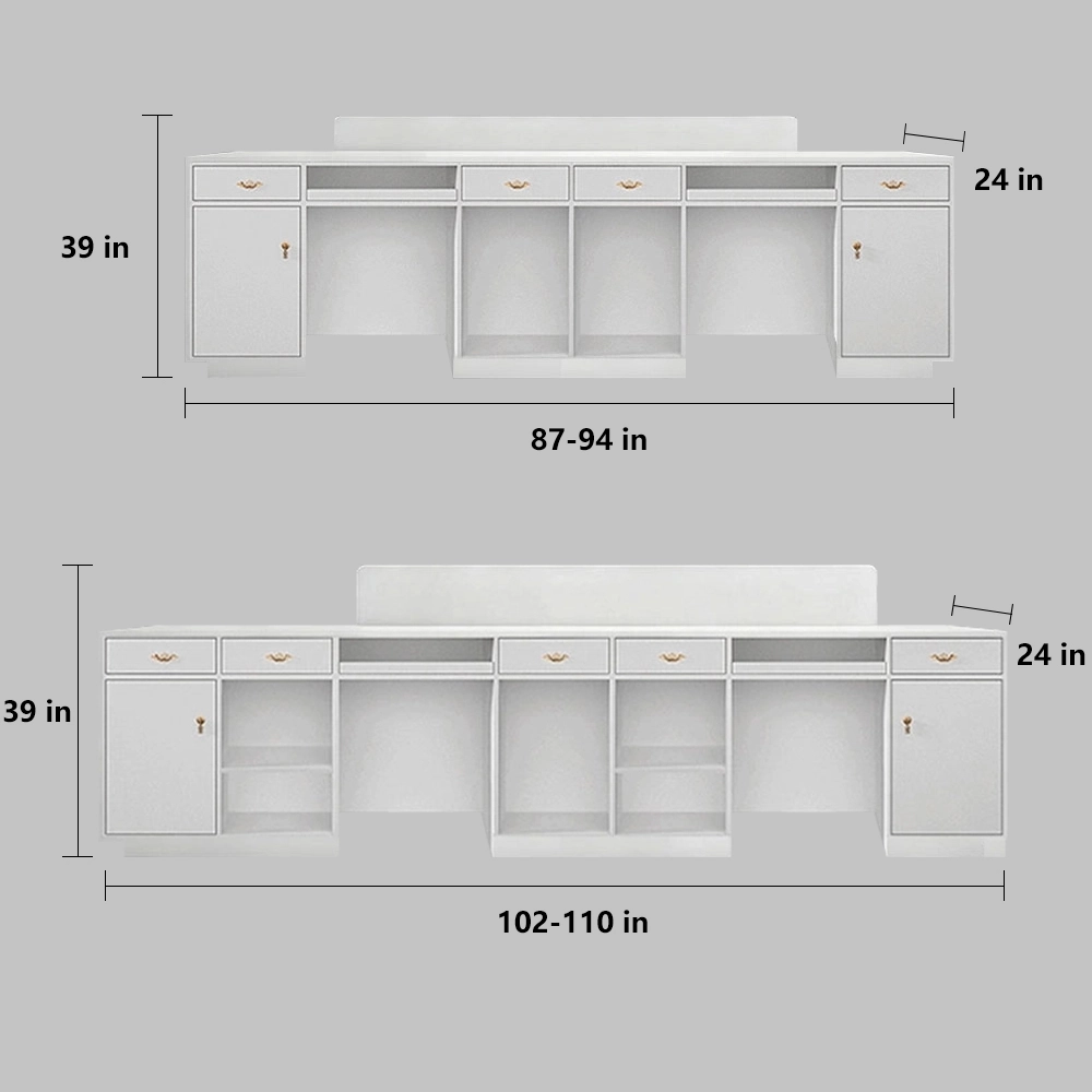Modern Stainless Steel Front Desk – Sleek & Sturdy Modern Stainless Steel Front Desk - Sleek & Sturdy