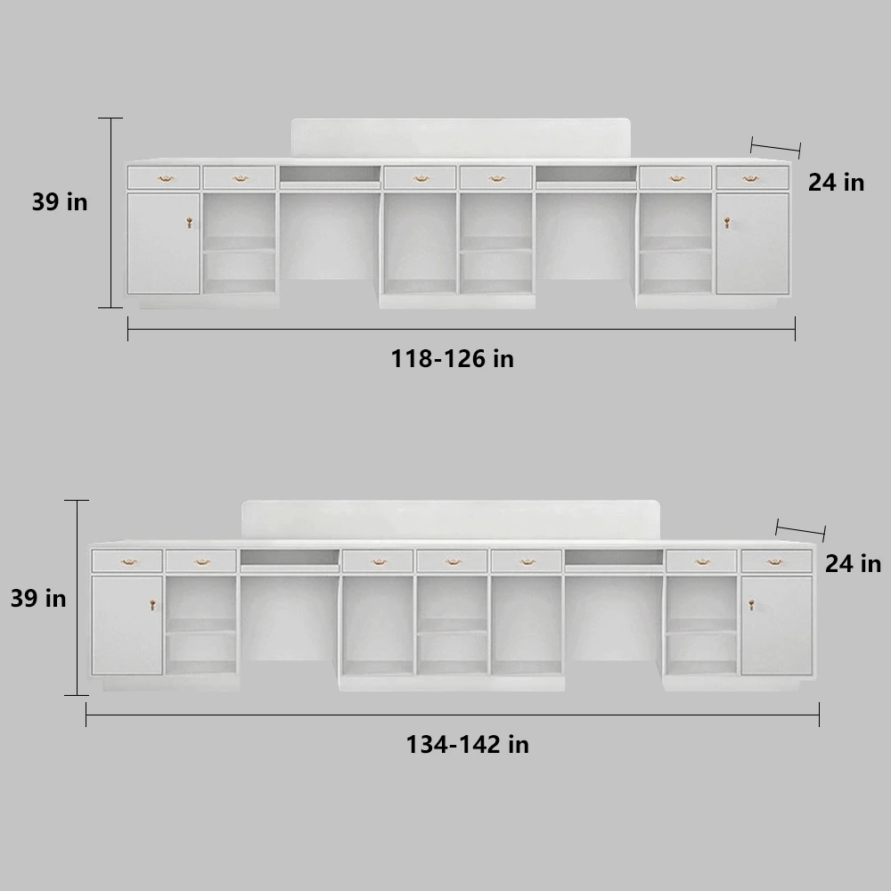 Modern Stainless Steel Front Desk – Sleek & Sturdy Modern Stainless Steel Front Desk - Sleek & Sturdy