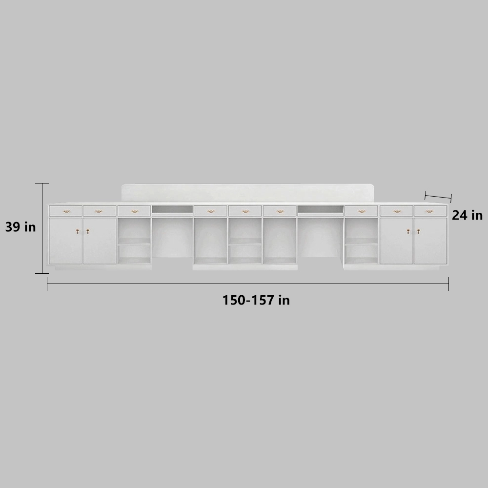 Modern Stainless Steel Front Desk – Sleek & Sturdy Modern Stainless Steel Front Desk - Sleek & Sturdy
