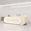 Curved Front Reception Desk - Stylish Cashier Solution
