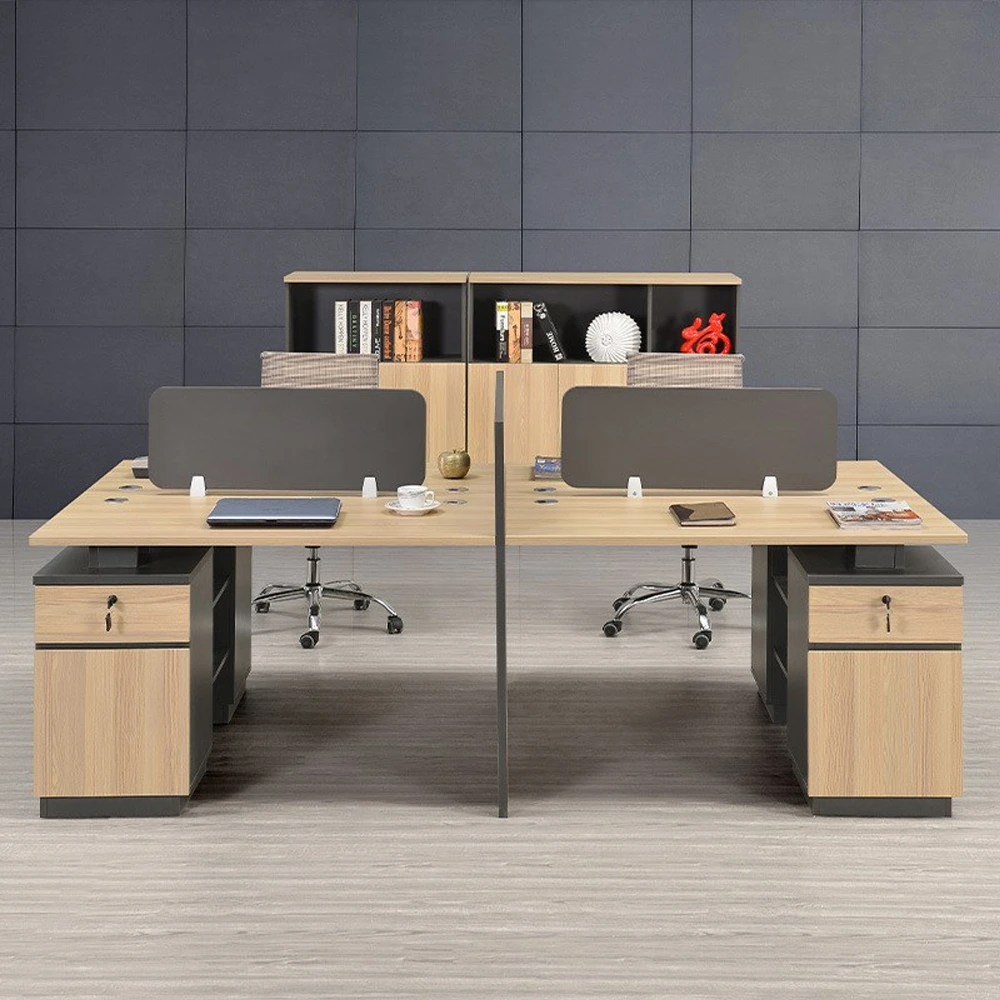 Minimalist Modern Desk with Slat Screen - Maoters