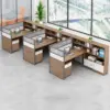 Modern Simple Partitioned Multiperson Staff Desk - Maoters